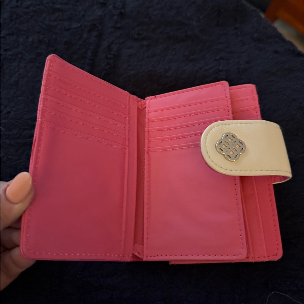 Pink and White Women's Snap Wallet - Compact Card & Cash Organizer - Picture 3 of 5